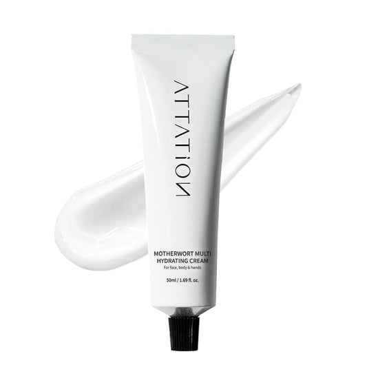ATTATION Motherwort Multi Hydrating Cream, Facial Moisturizer Silicon Free For Dry and Sensitive Skin, Korean Skincare, Formulated with Niacinamide Panthenol Adenocin, Vegan 50ml / 1.69 fl. oz.