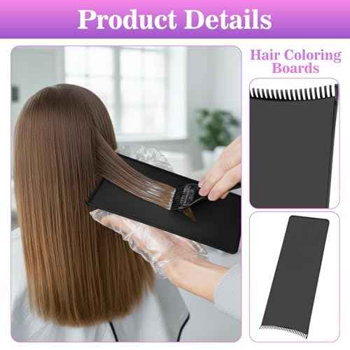 Highlighting Board, Balayage Board Hair Coloring Paddle Balayage Highlighting Boards with Teeth, Hair Dye Tools Highlighting-Paddle for Barber Salon Hairstylist Hair-Dying Tools (Black)