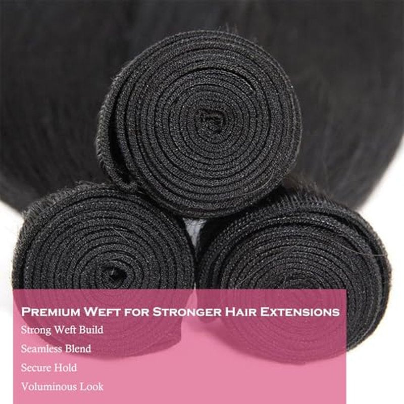 14A Virgin Human Hair Bundles 3pcs/set 240g 10 12 14 Inch Natural Color Straight Hair Extensions - Long-Lasting, Brazilian Raw Remy Human Hair for Volume & Luxurious Styles