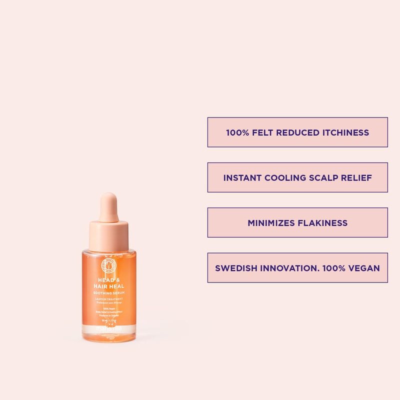 Maria Nila Head & Hair Heal, Soothing Serum, Leave in Treatment for For Dry/Itchy Scalp, Soothing Hyaluronic acid & Aloe Vera, Peppermint extract for Cooling Effect, 1.7 Fl Oz
