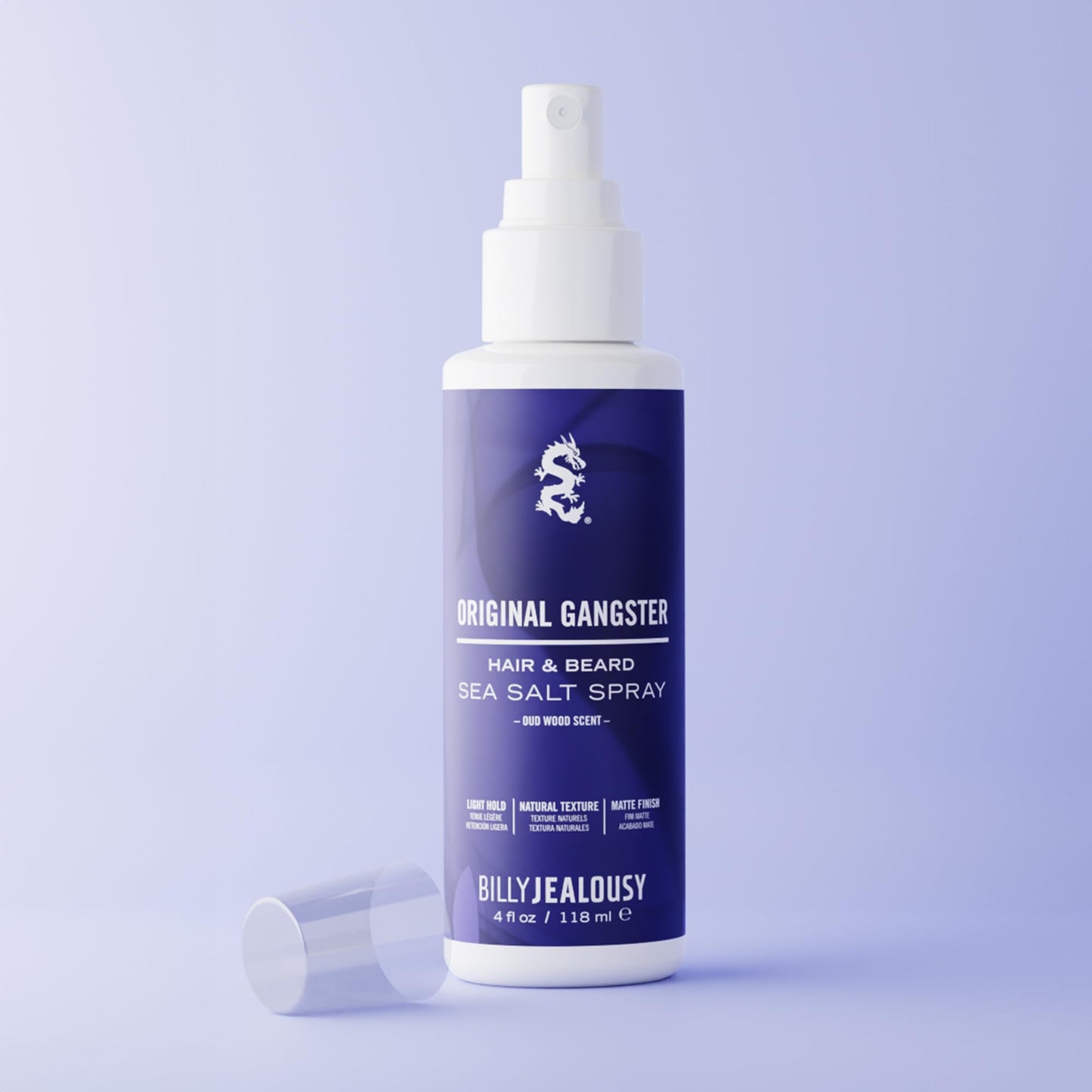 Billy Jealousy Sea Salt Spray, Texturizing and Volumizing Hair Spray for All Hair Types and Beard Lengths, Oud Wood Scent, Original Gangster, 4 fl. oz.