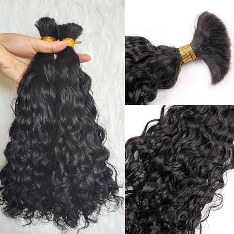 Brazilian Loose Curly Hair Bulk Human Hair Bulk For Braiding No Weft Full End Braids Remy Hair Weaving Extensions Natural Black Color 26 Inch 100g