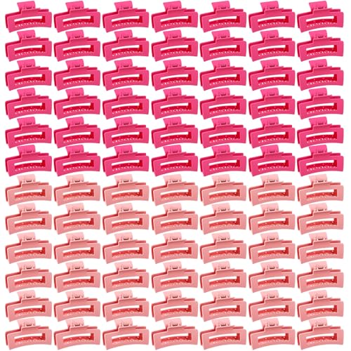XunYee 100 Pcs Hair Claw Clips Bulk Large Square Jaw Headwear Clips Set for Women Nonslip Rectangle Hair Accessories Clip for Girl Women Gifts Beauty(3.4'',Frosted Bright)