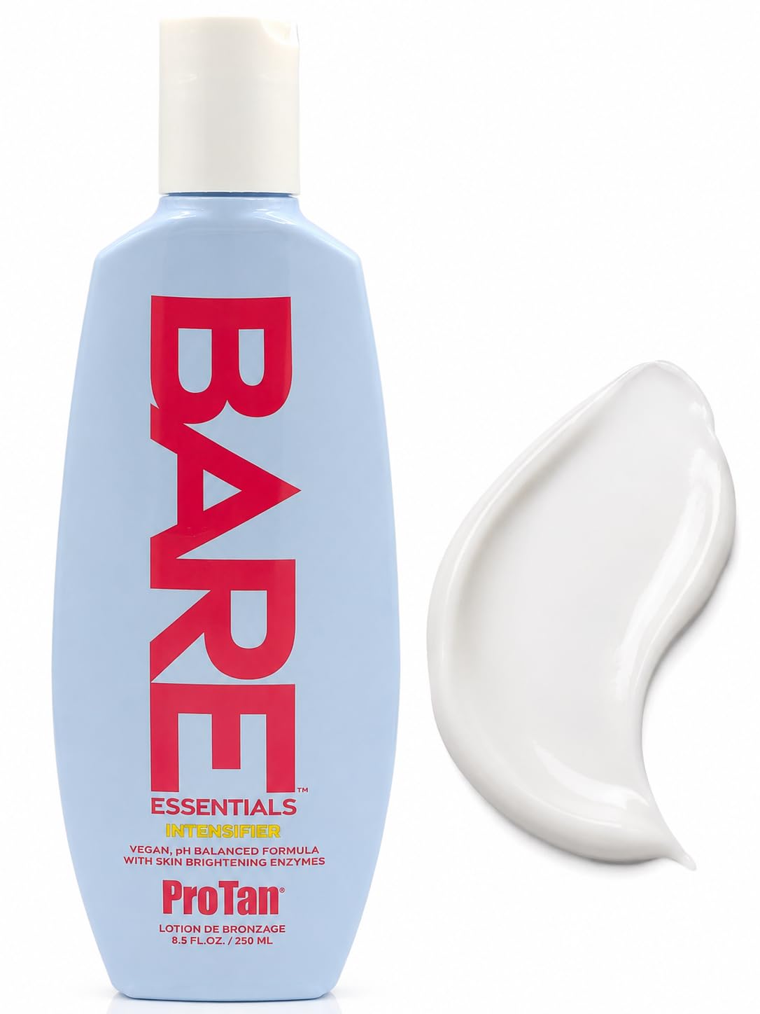 Pro Tan Bare Essentials Intensifier Tanning Lotion 8.5 fl oz – Vegan pH Balanced Formula with Aloe, Coconut Oil, Jojoba & Vitamins – Indoor Outdoor Tan Enhancer with Skin Brightening Enzymes