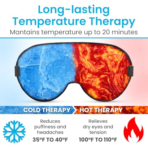 Arctic Flex Cooling Eye Mask - for Migraine, Puffy Eyes, Sleeping, Headaches - Gel Cold Compress for Eyes - Reusable and Freezable for Women & Men - Hot and Cold Therapy - After Surgery Ice Treatment