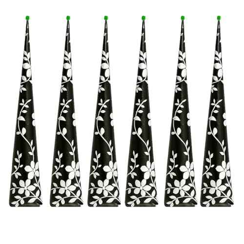 Decent 100% Natural Ready to Use henna Paste Hair Color, Hair Dye Cones (Darkest Brown, Pack of 6)