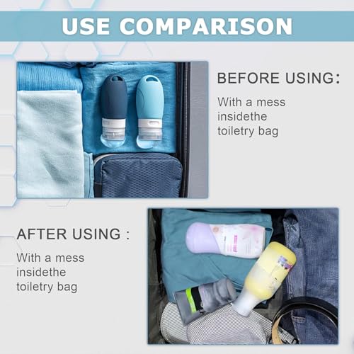 8 Pack Silicone Bottle Covers for Travel, Cruise Must Haves, Travel Essentials for Women Men, Travel Size Toiletries, Cruise Ship Essentials, Travel Accessories Luggage, Elastic Sleeves Leak Proofing