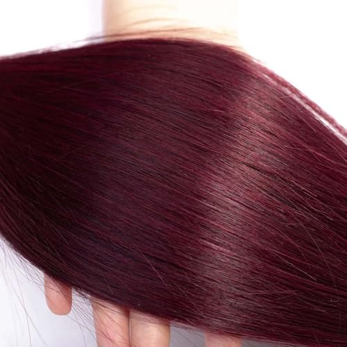 Brazilian Burgundy 99J Human Hair Bundles 12 14 16 Inch Straight Wave Bundles Human Hair 11A Unprocessed Virgin Quick Weave Hair for Black Women