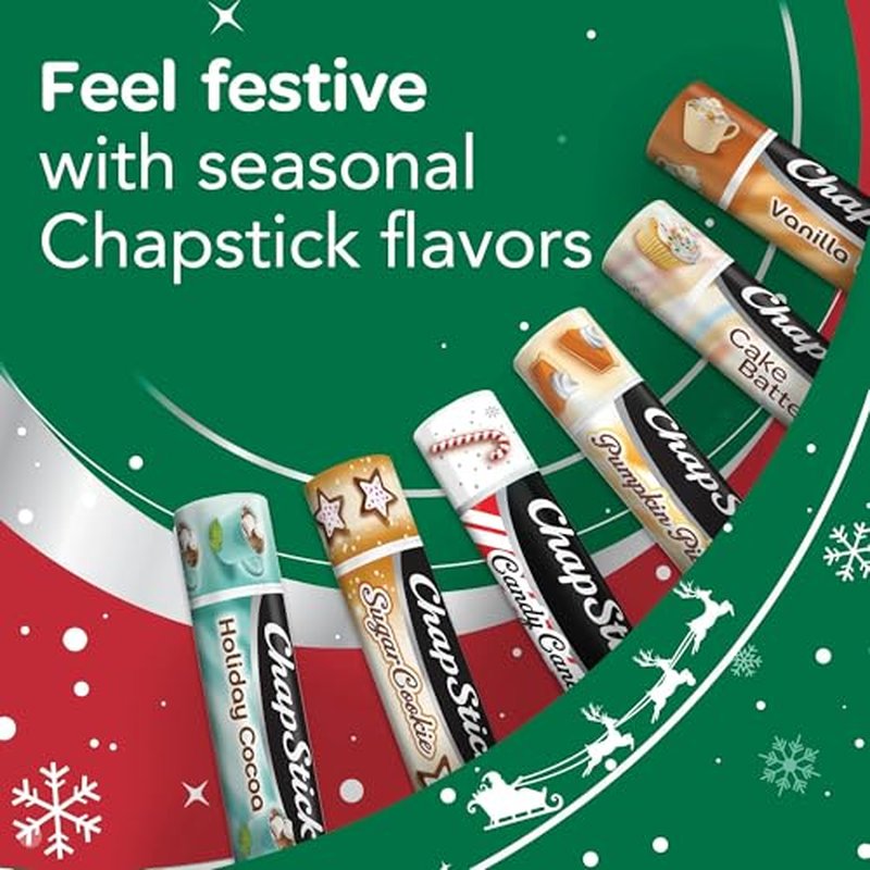 ChapStick Bulk Lip Balm, Candy Cane, 36-Count (12 Packs of 3) ? Fresh & Minty Lip Moisturizer, Stocking Stuffer, 0.15 Oz Ea