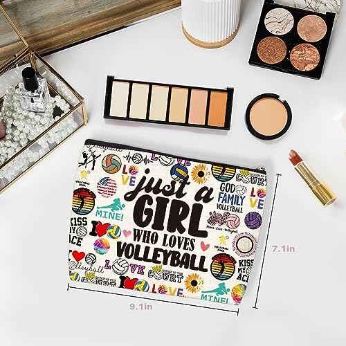 Wenboco Volleyball Gifts Volleyball Makeup Bag for Girls Volleyball Gifts for Women Volleyball Players Lovers Best Friends Teams Mom Daughter Coworkers Inspirational Birthday Friendship Cosmetic Bag
