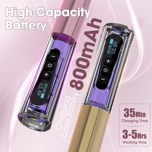 Tattoo Machine Kit - Wireless Tattoo Pen 3.0mm Stroke Length 800mAh Coreless Motor Rotary Gun Pen Set with Lining Needles Round Liner 18Pcs for Tattoo Beginner Artist Pink(NORA)