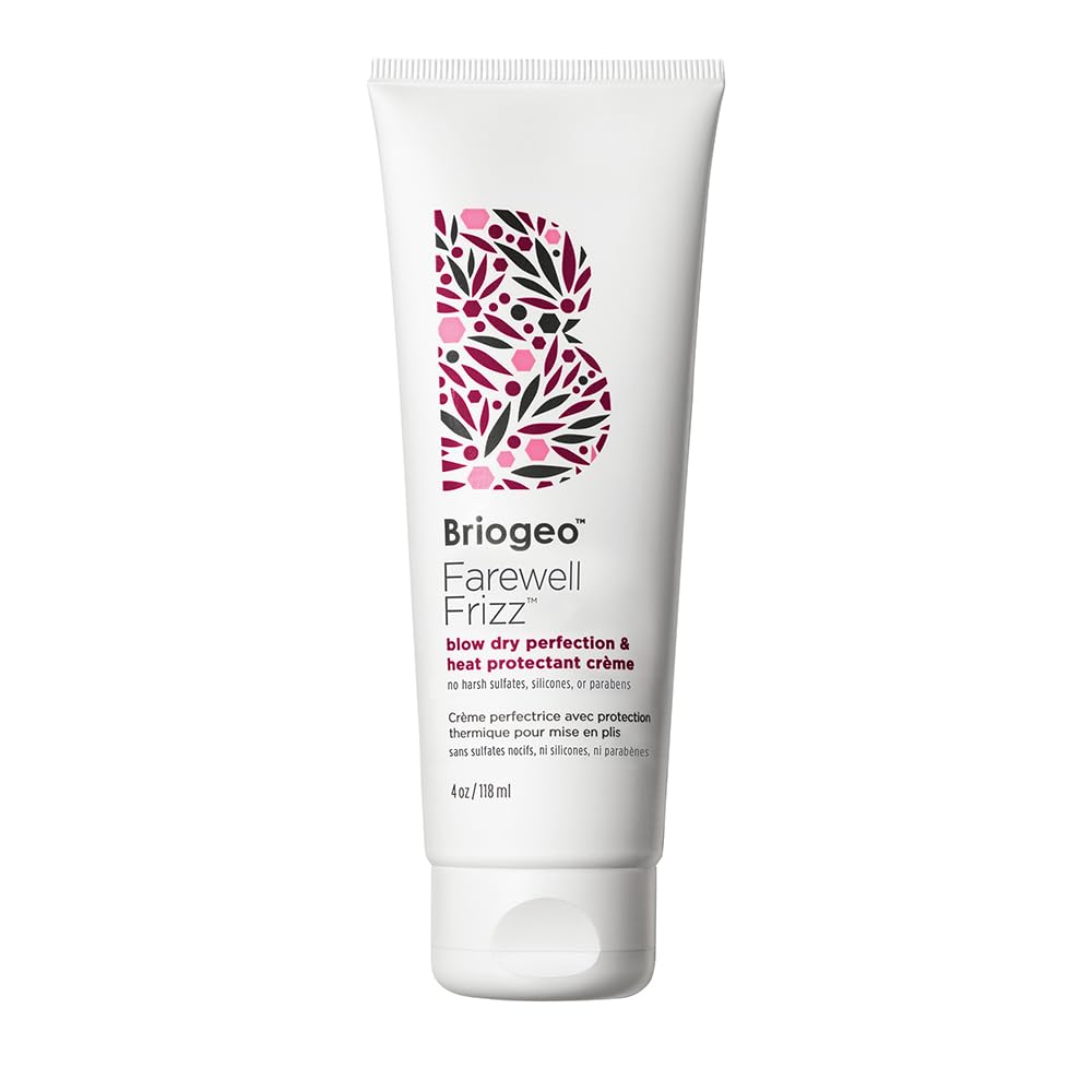 Briogeo Farewell Frizz Blow Dry Perfection & Heat Protectant Crème | Silicone-Free Styling Cream for Frizz Control, Smoothness & Shine | Protects Up to 450°F | Vegan & Cruelty-Free | 2 oz