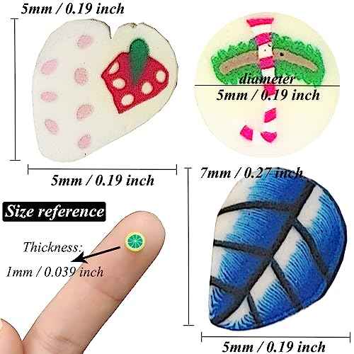 16000 pcs (20 Styles) Clay Slices Charms, VEINARDYL Nail Art Slices Fruit Heart Flower 3D Polymer Clay for DIY Crafts Resin Slime Making Cellphone Decoration