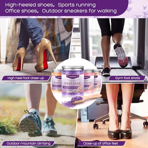 Tea Tree Oil Foot Soak Stubborn Foot Odor, Athletes Lavender Foot Soak with Pure Epsom Salt Soak Pedicure Salt Athletes Foot & Stubborn Foot Bath Salt Softens Calluses & Soothes Foot Care spa¡¦