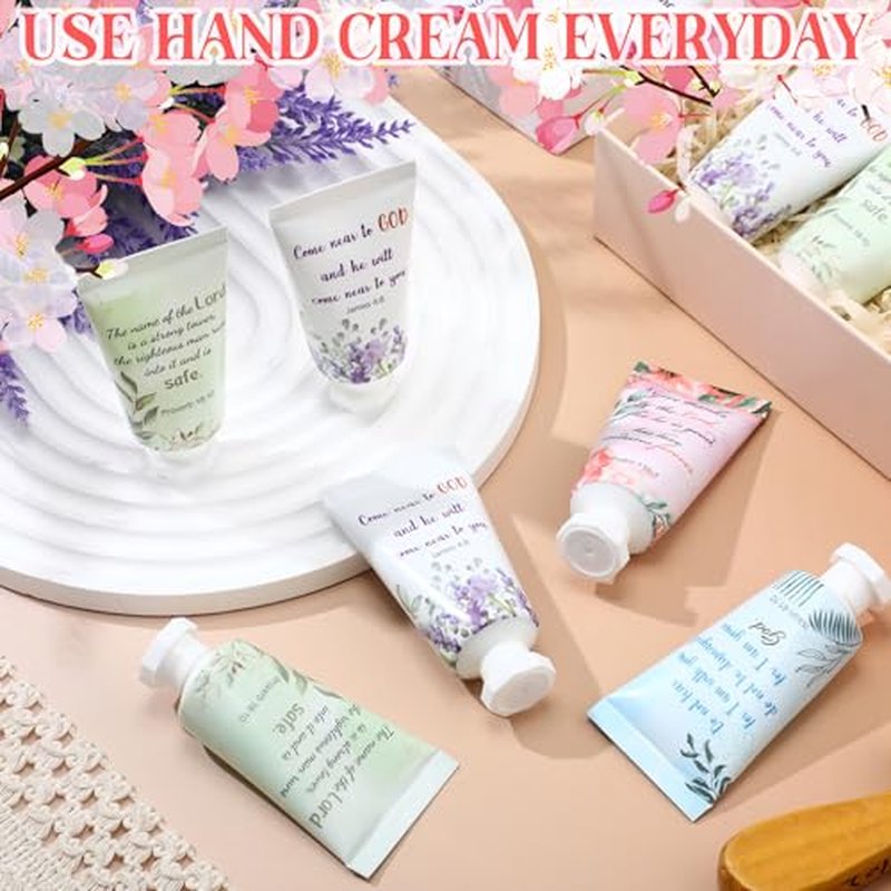 Landhoow 72 Pack Christmas Christian Hand Cream Bulk for Women Thanksgiving Bible Travel Hand Lotion Set Religious Bible Verse Gift for Employee Coworker Team Church Wedding Homeless