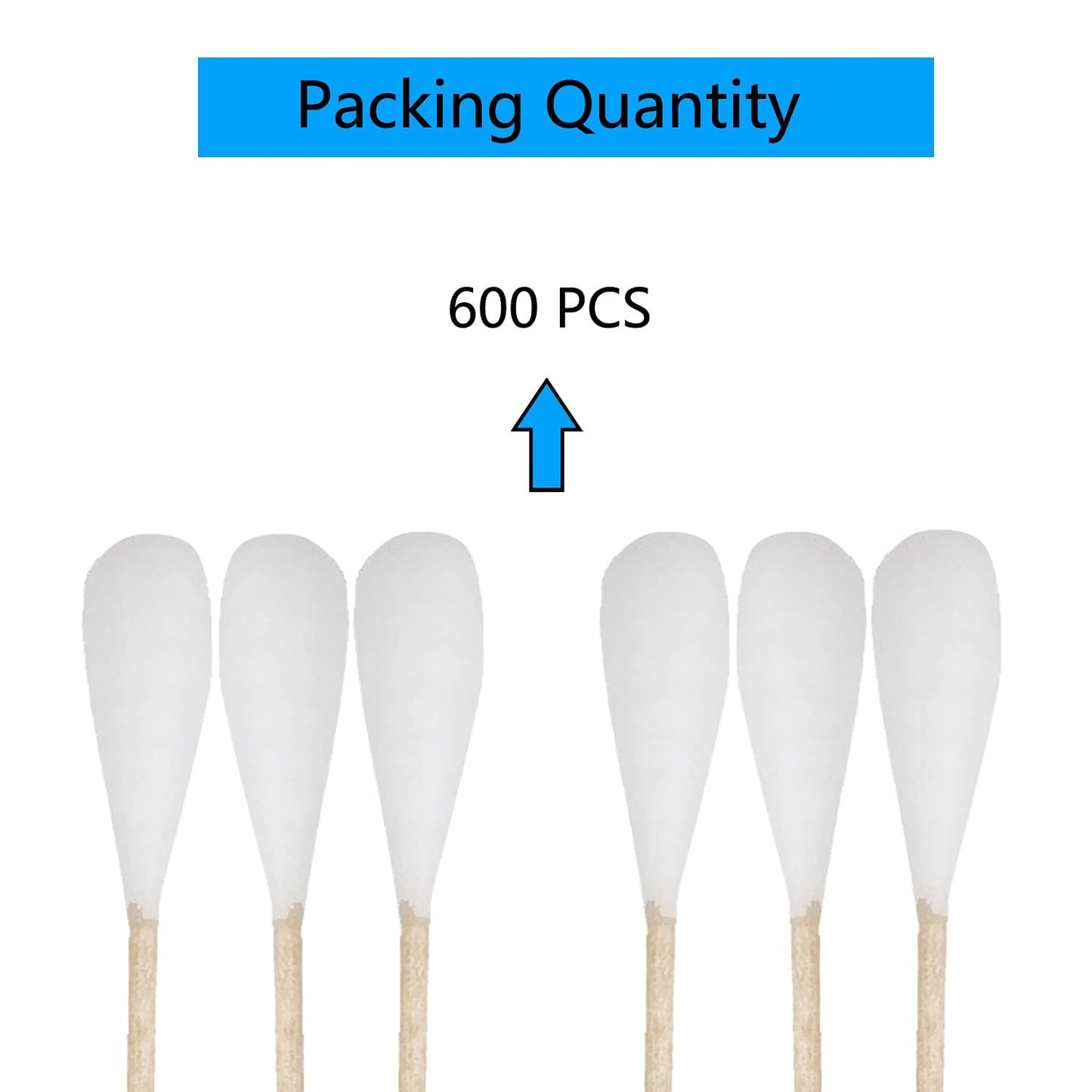 Long Cotton Swabs - 600pcs 6 Inch for Pets, Gun Cleaning & Makeup | Large Size