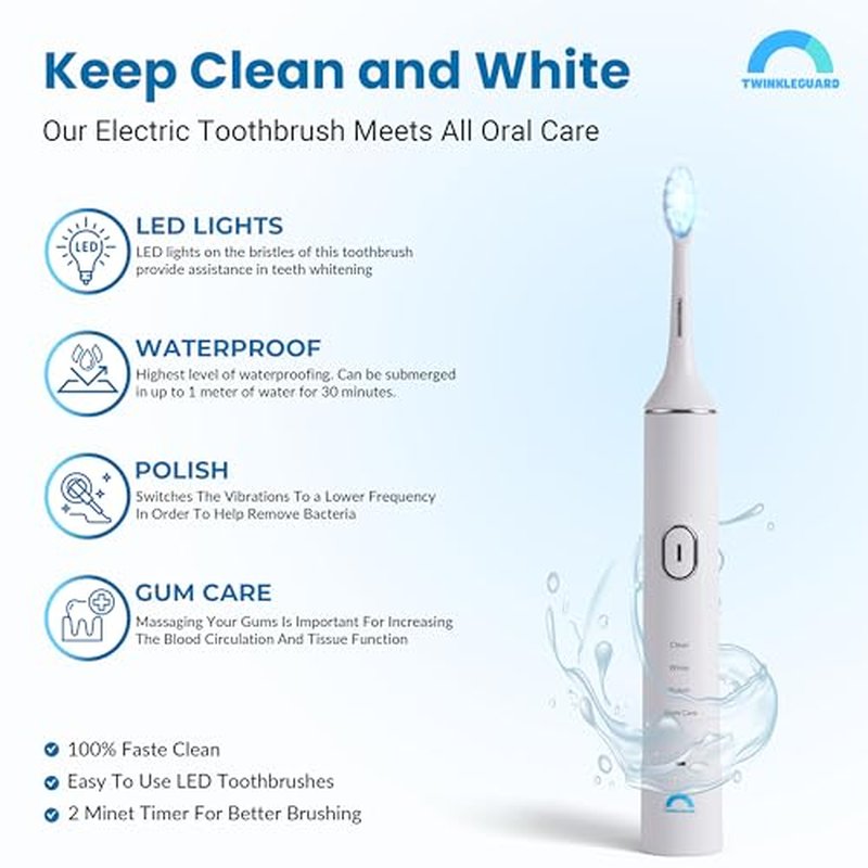 Shine Pro LED Electric Toothbrush - Advanced Whitening, Teeth Polishing & Gum Health Care