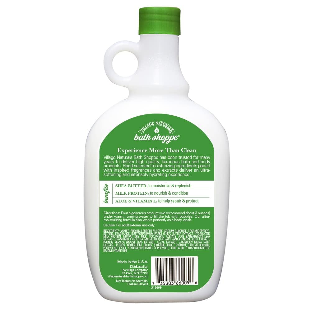 Village Naturals Bath Shoppe, White Tea and Jasmine Foaming Milk Bath, 28 Fl Oz, Pack of 2