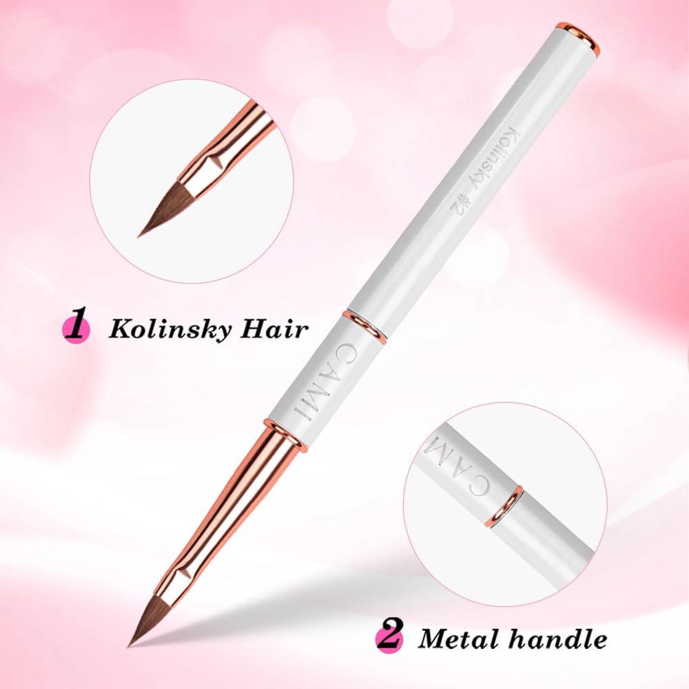 CAMI Professional 3D Nail Art Brush, For Acrylic sculpting, 3D Flowers And Nail Art Desings, Precision Brush For Nails Tech