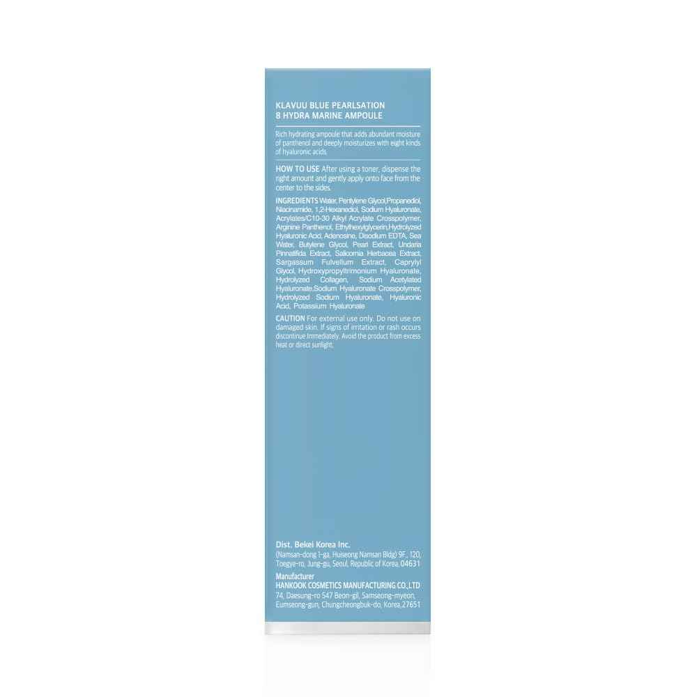BLUE PEARLSATION 8 Hydra Marine Ampoule - Enriched with Hyaluronic Acid for Dual-Layered Skin Hydration & Panthenol Nourishment - Ideal for Sensitive Skin Types – 1.69 floz