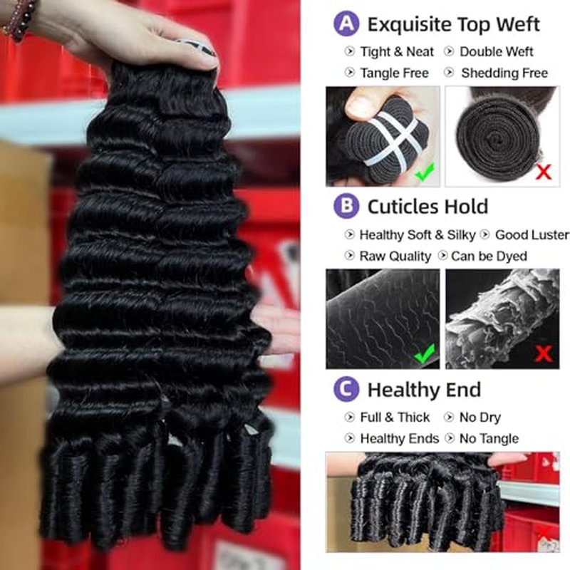 Lemoda 28Inch 1PC/lot Burmese Loose Deep Wave Curly Virgin Human Hair Bundles Spriral Curly Ends Top Quanlity Unprocessed Raw Human Hair Extensions