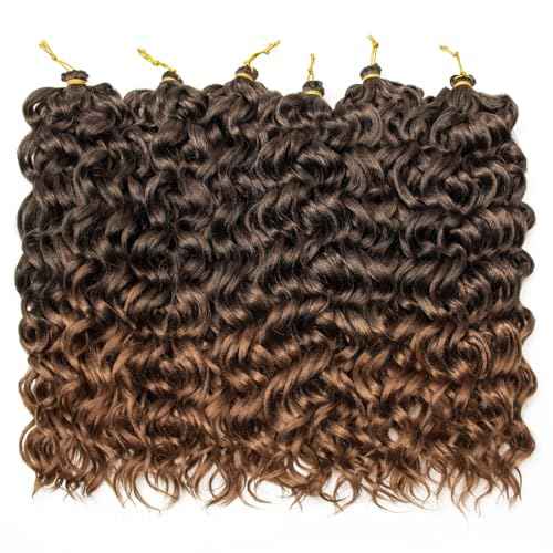 Ocean Wave Crochet Hair Deep Wave Curly Crochet Hair For Women 24inch Hawaii Curly Braiding Hair Synthetic Bohemian Crochet Braid Water Wave Crochet hair Extensions (6Packs, 1B/30)