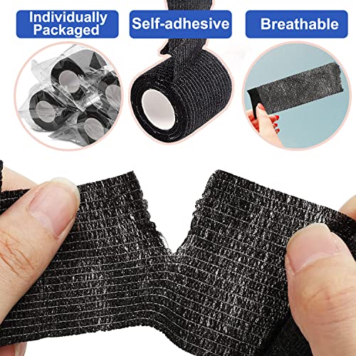 12Pcs Tattoo Grip Tape Machine Gun Wrap Athletic Tattoo Grip Cover Self Adhesive Bandage Wrap Elastic Supplies