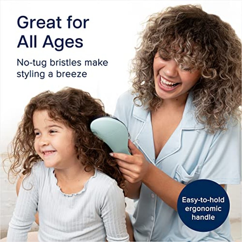 Crave Naturals Glide Thru Detangling Hairbrush That Glides Through Tangles for Wet, Dry and Damaged Hair - Gentle Detangler Styling Tool for Adults, Kids, Men and Women - 7.5 x 3 in, Turquoise