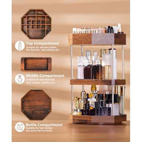 Homde Makeup Organizer 360 Degree Rotating Cosmetic Storage Display Perfume Organizer Cologne Organizer