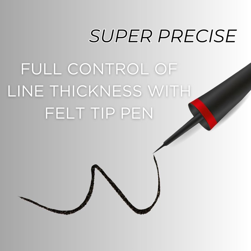 Claraline Black Dipliner, Longwearing with Ultra-Fine Tip Applicator, Cruelty-free, Paraben-Free, Long Lasting, Easy-to-Apply Liner Brush, Gift for Women,1 Count