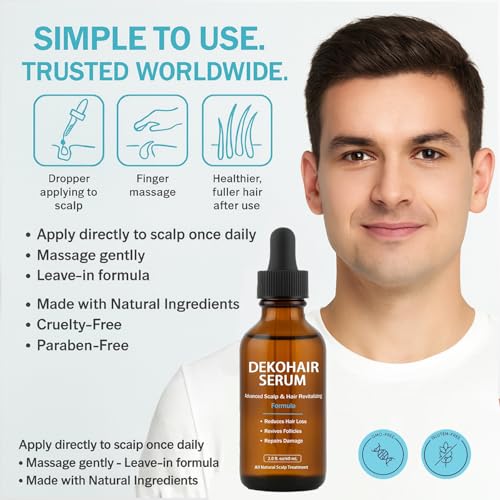 DEKOHAIR Hair Regrowth Serum, Advanced Scalp Treatment for Thicker, Fuller Hair, Reduces Shedding & Revitalizes Follicles, for Men & Women, 2 fl oz