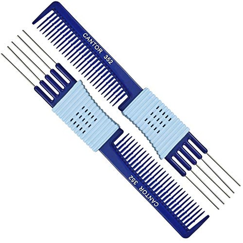 Cantor Lift Teasing Comb and Hair Pick 2 Pack, Stainless Steel Lifts - Anti Static Comb For All Hair Types