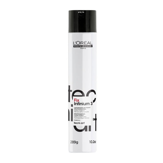 L'Oréal Professionnel Paris Fix Infinium 3 - Medium Hold Hairspray For Lasting Shape and Shine, Reduces Frizz Without Stiffness