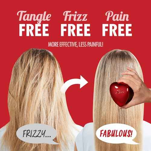 ReFa HEART BRUSH ROSE GOLD | Heart Shaped Detangling Brush for Women | Small Hair Brush for Thick Hair | Hair Detangler Brush Travel