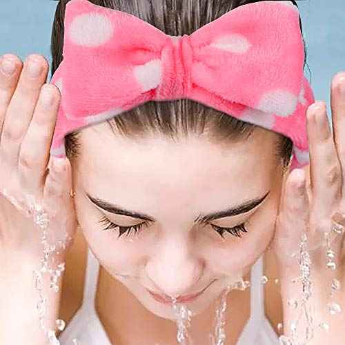 UMIKU 8 Pack Stocking Stuffers For Women Teen Girls Spa Headband for Women Facial Makeup Headband Soft Coral Fleece Bow Hair Band Party Favors for Washing Face Mask Spa Christmas Gifts For Woman Adult