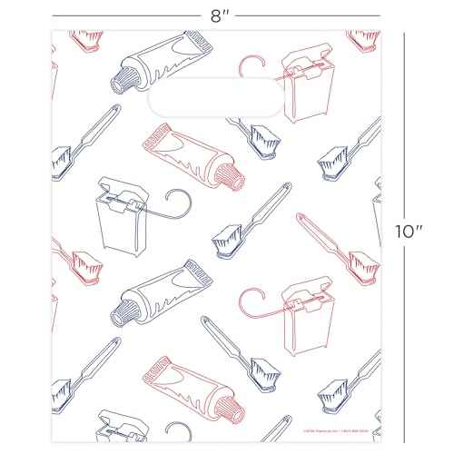Brush Paste Floss Dental Giveaway Bags, 8" x 10", 100 Pack