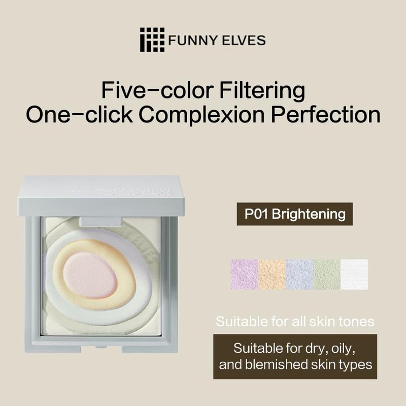 Funny Elves Long-Lasting Concealer - Brightening Powder Makeup for Smooth Skin | 1 Count