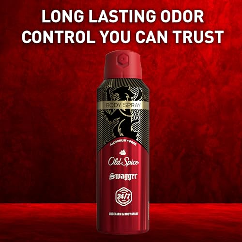 Old Spice Aluminum Free Body Spray for Men, 24/7 Odor Protection, 24/7 Lasting Fragnance & Freshness, Cologne Quality Scent, Swagger with Cedarwood Scent, 5.1 oz (Pack of 3)