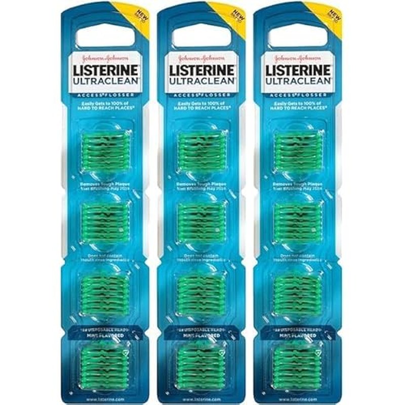 Ultra Clean Access Flosser for Hard-to-Reach Areas, 3 Flosser Handle with 84 Refills, Mint