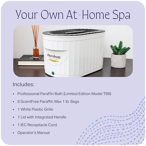 Therabath Professional Thermotherapy TB6 Paraffin Wax Bath - Limited Edition White & Gold Bath - Helps Relieve Arthritis & Muscle Stiffness - for Hands, Feet, & Body - Made in USA - 6 lb. ScentFree