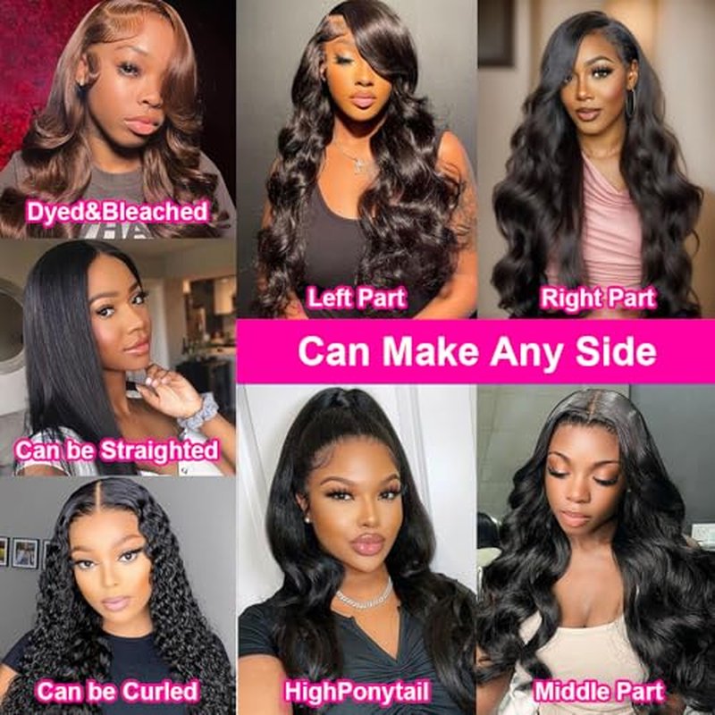 Lzlefho 24 Inch 13x6 Body Wave Lace Front Wigs Human Hair Pre Plucked 250% Density HD Lace Frontal Wig Human Hair For Women Body Wave Glueless Wigs With Baby Hair