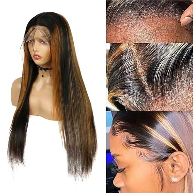 4X4 Lace Frontal Closure Wig Omber 27 Straight Wigs Human Hair 200% Density Real Human Hair Wig 4x4 Omber 27 Straight Wigs Human Hair Pre Plucked For Black Women