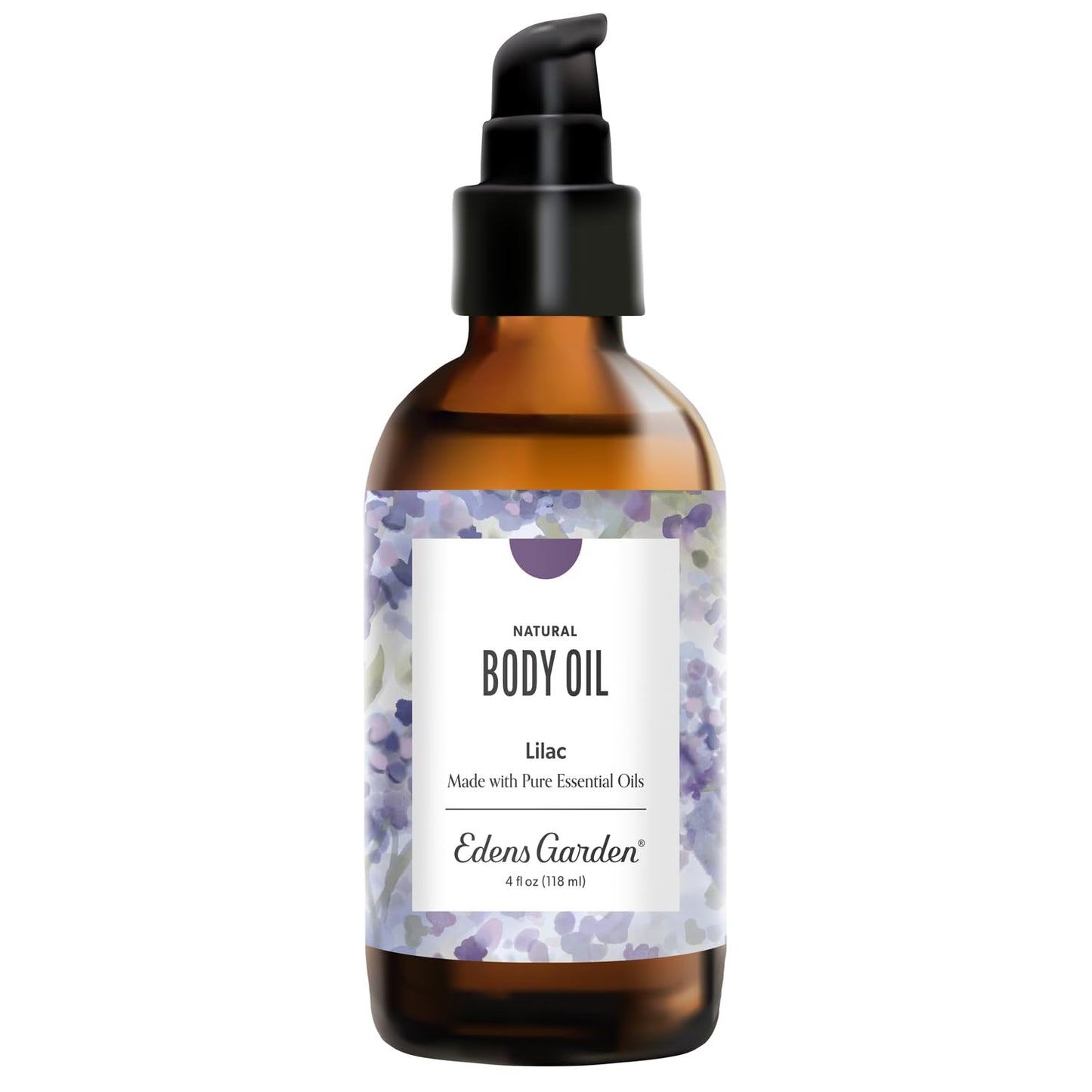 Edens Garden Lilac Body Oil – Bath, Body & Massage Oil with Pure Essential Oils & Vitamin E, Moisturizing Floral Aromatherapy for Skincare, 4 fl oz (118 ml)