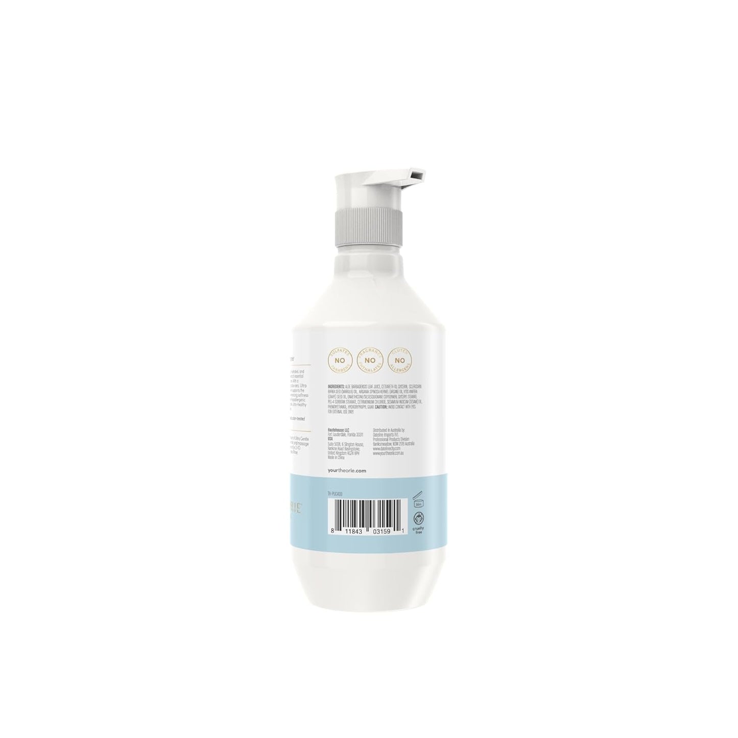 Theorie Pure Ultra Gentle Hypoallergenic Conditioner - Vegan, Plant-Based Formula for Itchy Skin | Fragrance-Free, 400mL Pump Bottle
