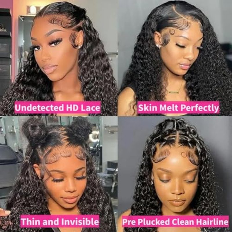 30 Inch Curly Lace Front Wigs Human Hair 200 Density 13x6 HD Transparent Jerry Curly Human Hair Wigs Glueless Wigs Pre Plucked Deep Curly Human Hair Wig for Women