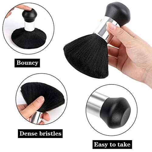 FEBSNOW Professional Hair Cutting Cape with Neck Duster Brush, Salon Barber Cape, Hair Cutting Accessories (Black)