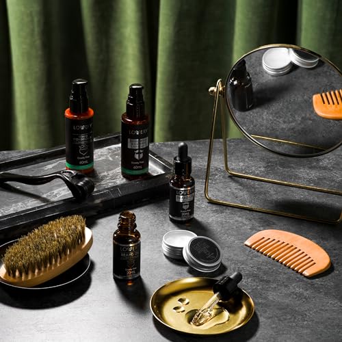 Christmas Gifts for Men Beard Grooming Kit, Gifts for Dad, Holiday Gift Beard Kit Set with Beard Oil, Balm, Wash, Brush, Comb & More, Mens Gifts for Him, Birthday Boyfriend Husband Man