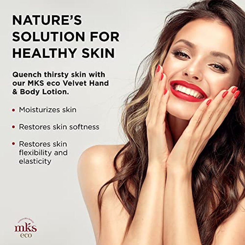 MKS eco Velvet Hand & Body Lotion, Original Scent - 10 oz - Restores Skin Softness, Flexibility & Elasticity - With Moroccan Argan Oil & Hemp Seed Oil - Vegan & Cruelty Free