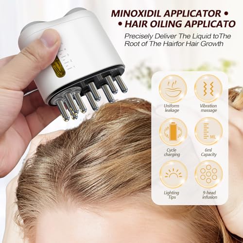Minoxidil Applicator, Hair Oiling Applicator, Root Comb Applicator£¬Scalp Oil Dispenser, 2-in-1 Hair Growth Oil Applicator and Scalp Massager for Hair Treatment and Growth