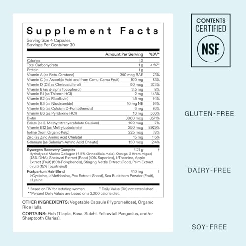 Nutrafol Postpartum Hair Growth Supplements and Hair Serum, Clinically Tested for Visible Thickness and Strength - 1 Month Supply, 1.7 Fl Oz Bottle